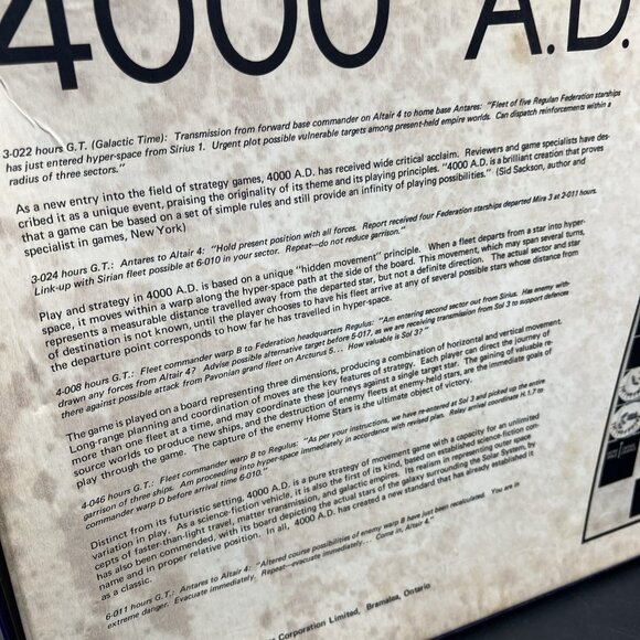 VTG 4000 A.D. An Interstellar Conflict Game 1972- 100% COMPLETE Board Game Space - Picture 15 of 15